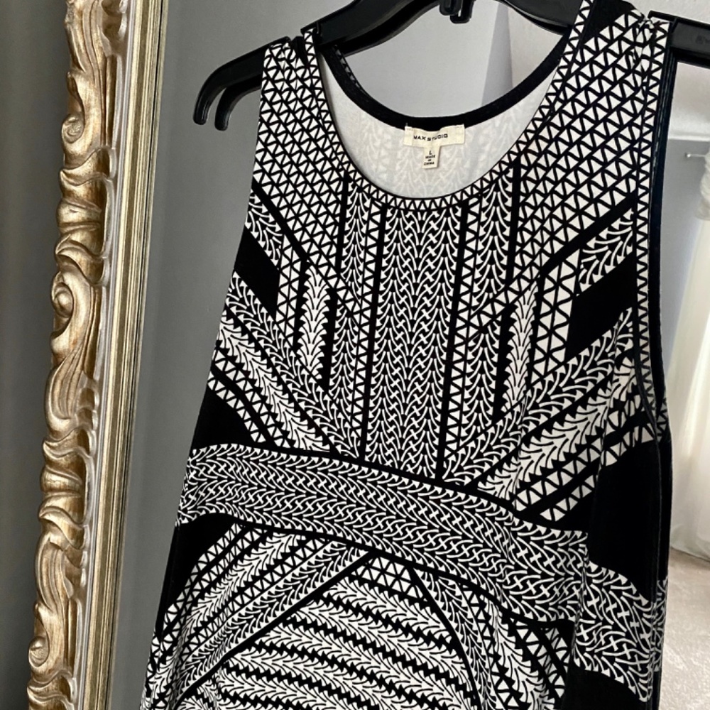 Max Studio Sleeveless A-line Geo Print Dress Large - Picture 2 of 3